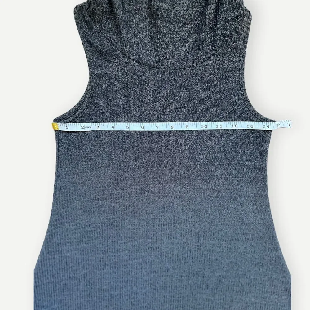 Zunie Juniors Girls Sleeveless Cowl Neck Ribbed Gray Sweater Dress. 14. NEW.